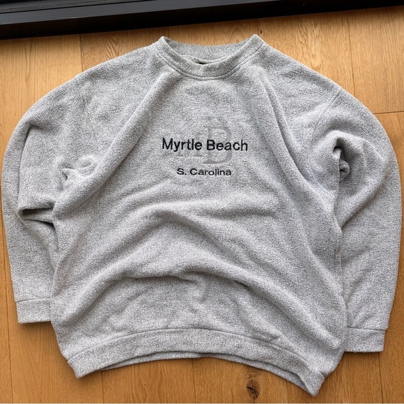 VINTAGE  EXIST SPORTS LINE WHITE & GREY MYRTLE BEACH SWEATER - XL - Picture 3 of 13